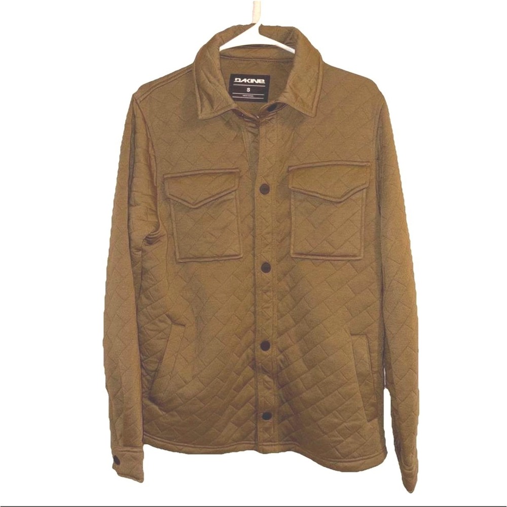NWT Dakine Mens Quilted Barn Jacket Brown Diamond Pattern Button up Shacket SZ L - Picture 2 of 4
